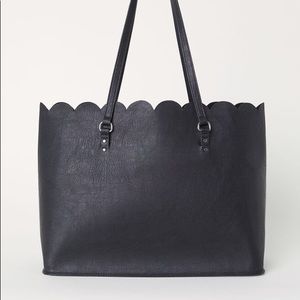 New Black scalloped tote